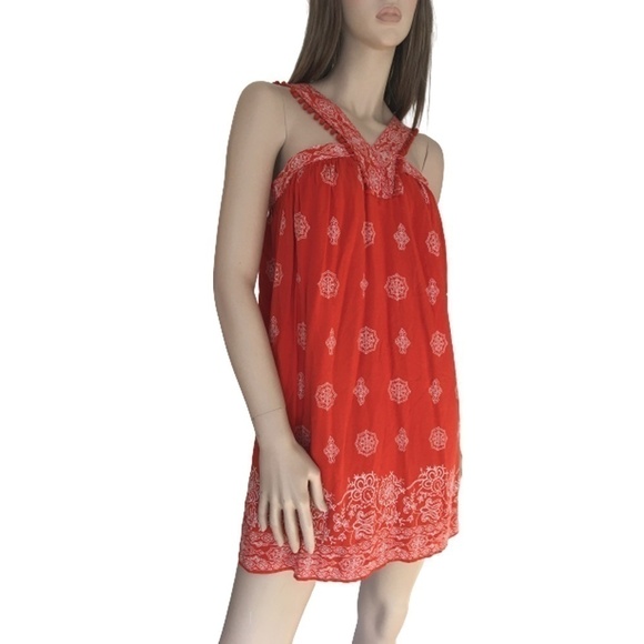ANN Taylor Loft Dress Pom Pom Swing Shift Mini Sundress Pretty Ethnic Print - Picture 3 of 15